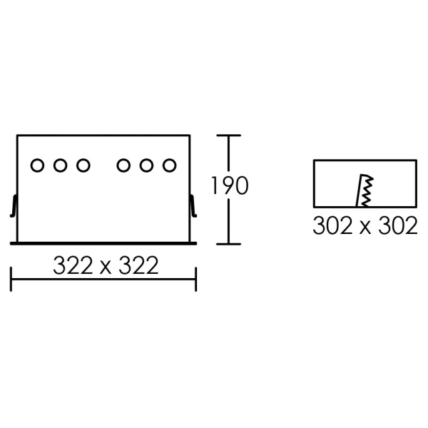 Kit quadra quatro -downlight orient. blanc, 4 mod. led 34w 3000k 40° 3000lm incl