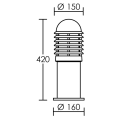 Borne caleo 1 45 gris e27