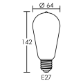 Lampe déco standard e27 led 4w 2200k 150lm, cl.énerg.a, 25000h, dimmable, ambrée