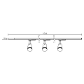 Judy-rail 1all. 029 +3 spots gu10, blanc, a/lpes led 5,5w 3000k 410lm dimm. incl