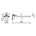 Tige de fixation fa 40 avec pince pour projecteur wink / elfi, blanc