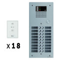 Kit 18 appels audio  mains libres avec platine de rue aluminium 5mm gtv62