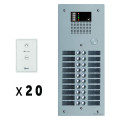 Kit 20 appels audio  mains libres avec platine de rue aluminium 5mm gtv62