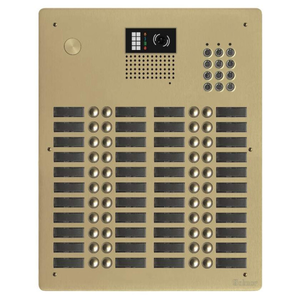 Platine aluminium haut-risque vidéo avec clavier 4 rangées 44 boutons champagne