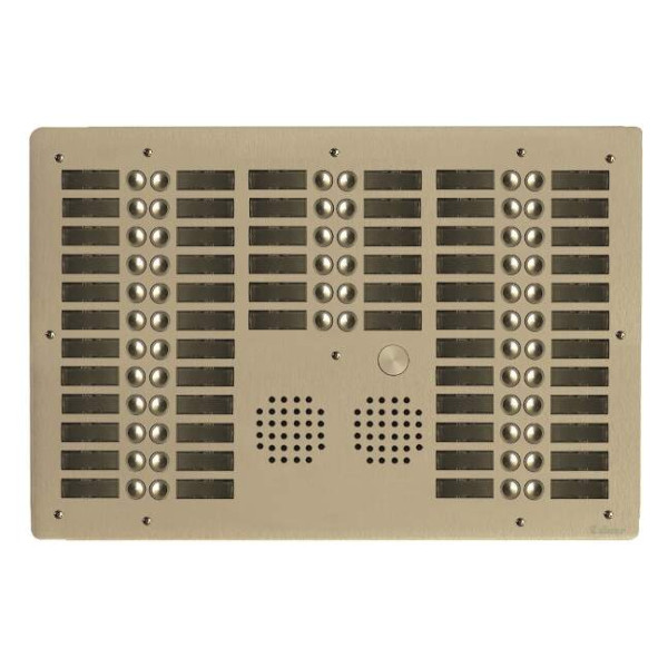 Platine aluminium haut-risque audio 6 rangées 60 boutons champagne