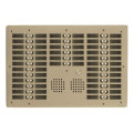 Platine aluminium haut-risque audio 6 rangées 60 boutons champagne