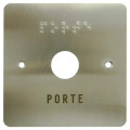 Façade en inox pour bouton-poussoir t t07i gravée porte en lettres et en braille