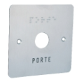 Façade en inox pour bouton-poussoir t t07i gravée porte en lettres et en braille