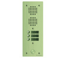 Platine aluminium haut-risque audio 1 rangée, 3 boutons champagne