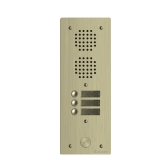 Platine aluminium haut-risque audio 1 rangée, 3 boutons champagne