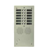 Platine aluminium haut-risque audio 2 rangées 12 boutons champagne