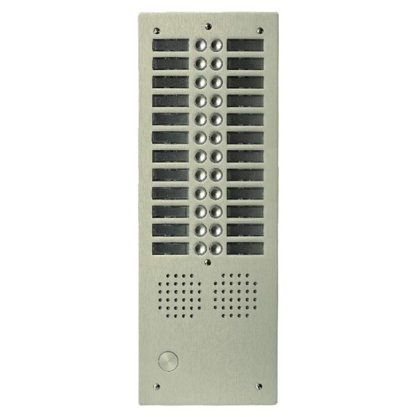 Platine aluminium haut-risque audio 2 rangées 24 boutons champagne
