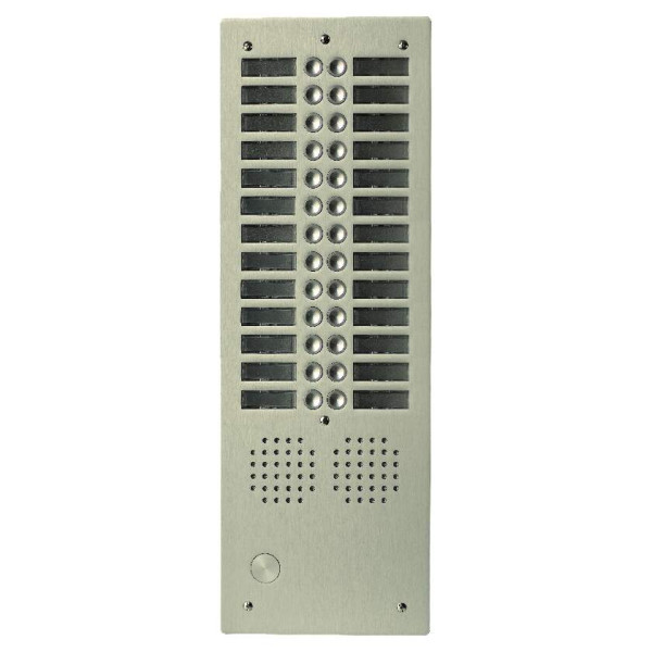 Platine aluminium haut-risque audio 2 rangées 28 boutons champagne