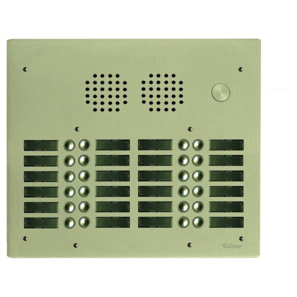 Platine aluminium haut-risque audio 4 rangées 24 boutons champagne