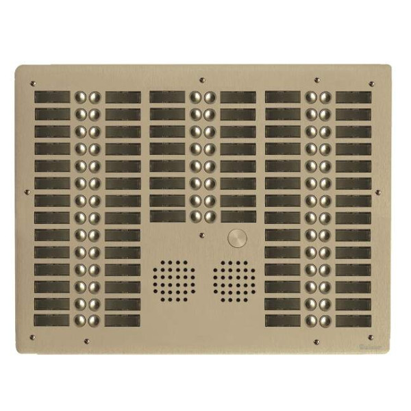 Platine aluminium haut-risque audio 6 rangées 72 boutons champagne
