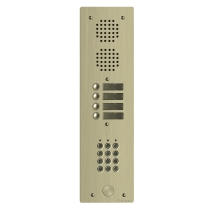 Platine aluminium haut-risque audio 1 rangée avec clavier, 4 boutons champagne