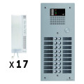 Kit 17 appels audio avec platine de rue aluminium 5mm gtv62
