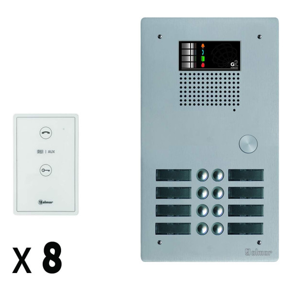 Kit portier collectif GKAML62 8 appels audio mains-libres 2 fils - Golmar Bitron Video