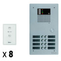 Kit portier collectif GKAML62 8 appels audio mains-libres 2 fils - Golmar Bitron Video