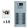 Kit 15 appels vidéo avec platine de rue aluminium 5mm gtv62