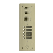 Platine aluminium haut-risque audio 1 rangée, 5 boutons champagne