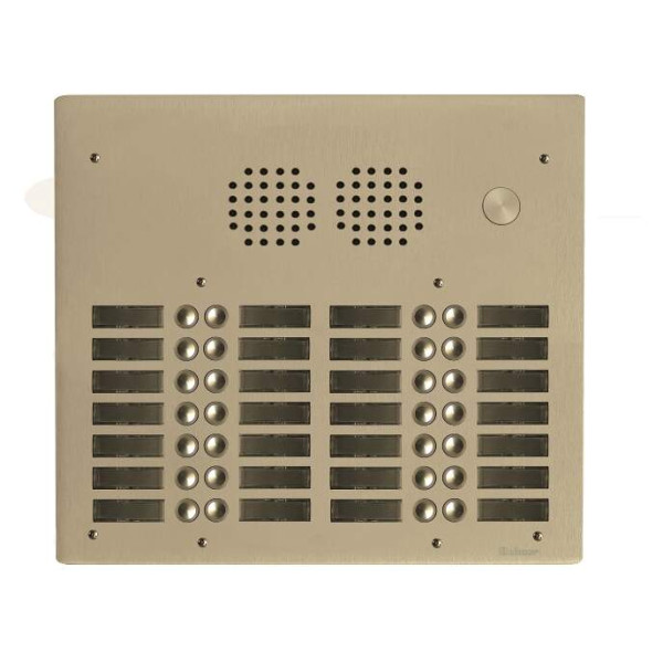 Platine aluminium haut-risque audio 4 rangées 28 boutons champagne