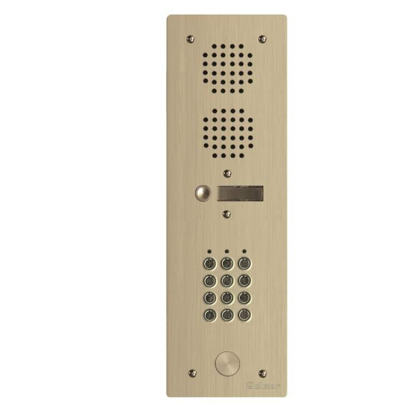 Platine aluminium haut-risque audio 1 rangée avec clavier, 1 bouton champagne