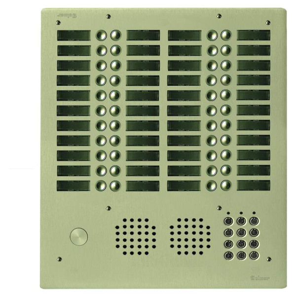 Platine aluminium haut-risque audio 4 rangées avec clavier, 44 boutons champagne