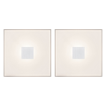 Lumitiles basic set square 10x10cm 2x0,8w 2700k 12v blanc syn/alu