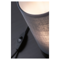 Lampe à poser pia max.1x25w e14 noir mat/gris 230v métal/tissu