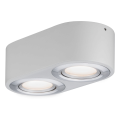 Plafonnier LED Blanc Dépoli Aluminium Brossé 2 Flammes 9,5 W Argun Paulmann