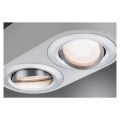 Plafonnier LED Blanc Dépoli Aluminium Brossé 2 Flammes 9,5 W Argun Paulmann