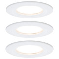 Kit de 3 Spots LED Blanc 6,5 W Fixe Coin Nova Paulmann – Rond – Encastré