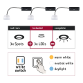 Enc choose lot 3 coin whiteswitch led 3x6,5w 620lm 2700k 51mm synthétique