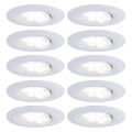 Paulmann Spot encastré LED Calla rond 10x6,5W Blanc dépoli orientable