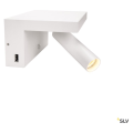 Karpo, applique intérieure, liseuse, blanc, led, 6,6w, 3000k, variable, 2 ports usb