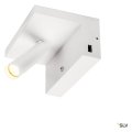 Karpo, applique intérieure, liseuse, blanc, led, 6,6w, 3000k, variable, 2 ports usb