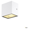 Sitra cube, applique extérieure, s, simple, blanc, led, 6,2w, 3000k/4000k, ip44, cct switch