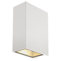 Quad 2 xl. applique. carrée. blanche. led. 2x3.2w. 3000k. up-down. ip44