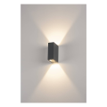 Quad 2 xl. applique. carrée. anthracite. led. 2x3.2w. 3000k. up-down. ip44