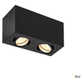 Triledo, plafonnier intérieur, double, rectangulaire, noir, gu10/led gu10 51mm, 2x 10w max