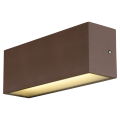 Sitra cube, applique extérieure, l, up/down, rouille, led, 24w, 3000k/4000k, ip44, cct switch