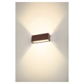 Sitra cube, applique extérieure, l, up/down, rouille, led, 24w, 3000k/4000k, ip44, cct switch