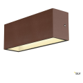 Sitra cube, applique extérieure, l, up/down, rouille, led, 24w, 3000k/4000k, ip44, cct switch