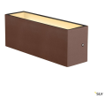 Sitra cube, applique extérieure, l, up/down, rouille, led, 24w, 3000k/4000k, ip44, cct switch