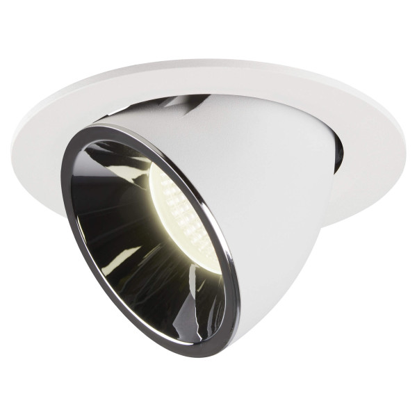Numinos® gimble l, encastré de plafond intérieur, 55°, blanc/chrome, led, 25,4w, 4000k