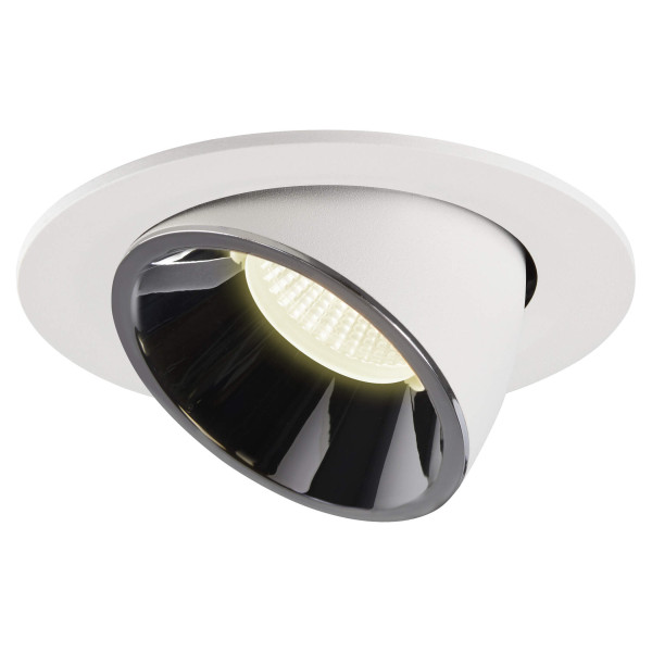 Numinos® gimble l, encastré de plafond intérieur, 55°, blanc/chrome, led, 25,4w, 4000k