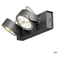 SLV by Declic KALU LED 2 applique/plafonnier, noir, LED 34W, 3000K, 60°