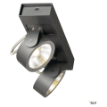 SLV by Declic KALU LED 2 applique/plafonnier, noir, LED 34W, 3000K, 60°