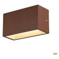 Sitra cube, applique extérieure, m, up/down, rouille, led, 14w, 3000k/4000k, ip44, cct switch